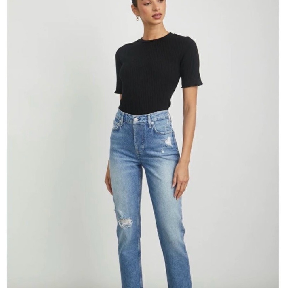 Rails Melrose high waisted Distressed Straight-Leg Jeans NWT - Picture 2 of 6
